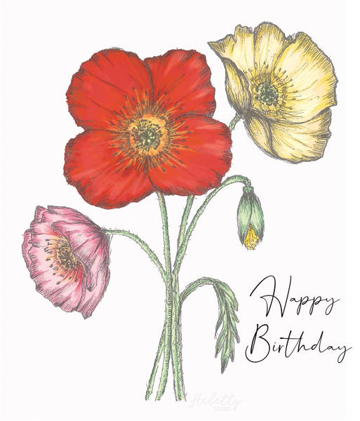 Icelandic Poppy Birthday Card