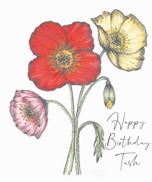 Icelandic Poppy Birthday Card