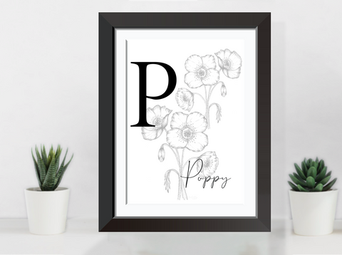 P for Poppy Print