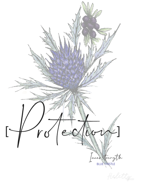 Blue Thistle  Protection Card