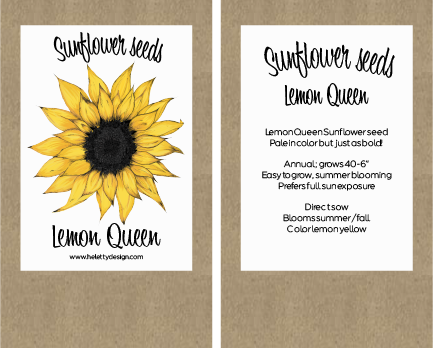 Sunflower "Thank you for helping me grow" Card & seed set