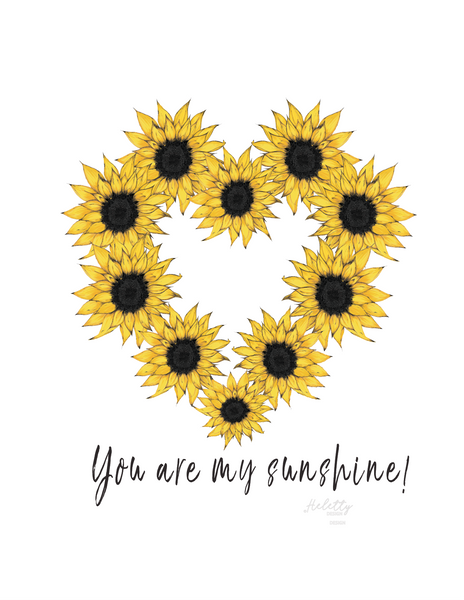 Sunflower heart "You are my Sunshine" Organic Tote