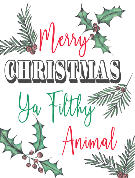 Merry Christmas Ya Filthy Animal Card